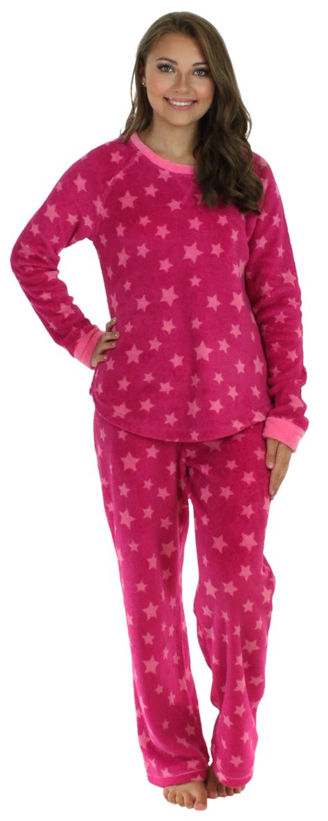 Pajamamania Womens Fleece Long Sleeve Pajama Set Long Sleeve Pyjamas Womens Pj Sets Pajama Set