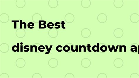 What Is The Best Disney Countdown App