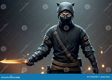 Male Ninja Silhouette On White Background Royalty Free Stock Photo