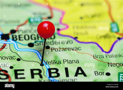Velika Plana Fixiert Auf Einer Karte Von Serbien Stockfotografie Alamy