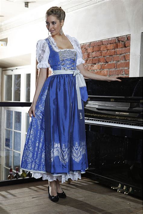 such a captivatingly elegant royal blue long skirted dirndl blue dirndl dress folk