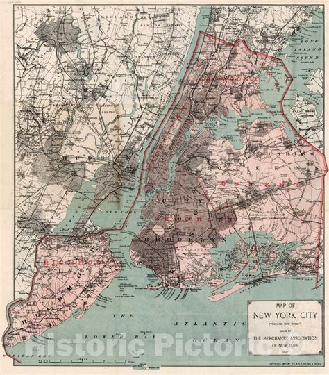 Historic Map 1897 New York City Environs Vintage Wall Art In 2021