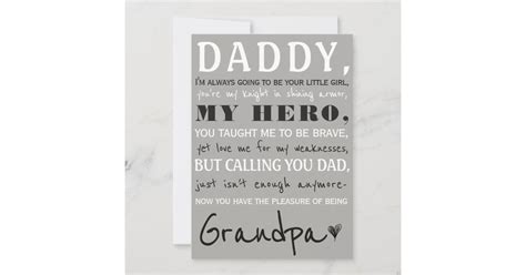 Daddy To Grandpa Cute Pregnancy Announcement Zazzle