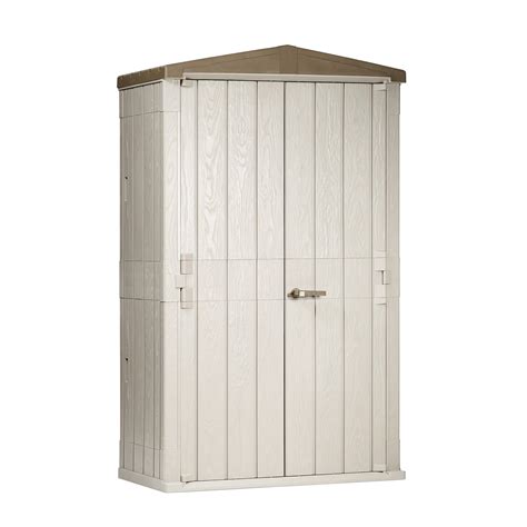 Toomax Lockable Outdoor Plastic Vertical Storage Shed Cabinet 76 Cu