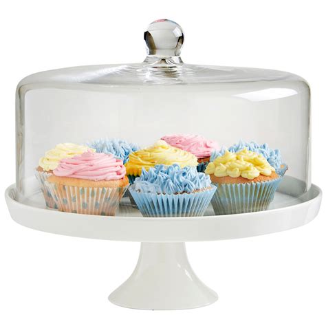 Vintage strawberry shortcake ceramic pedestal cake stand & dome cover. VonShef Cake Stand 30cm Cupcake White Ceramic Display ...