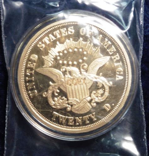 1861 P Twenty Dollar Gold Liberty Replica Material Cu Layered In 24k