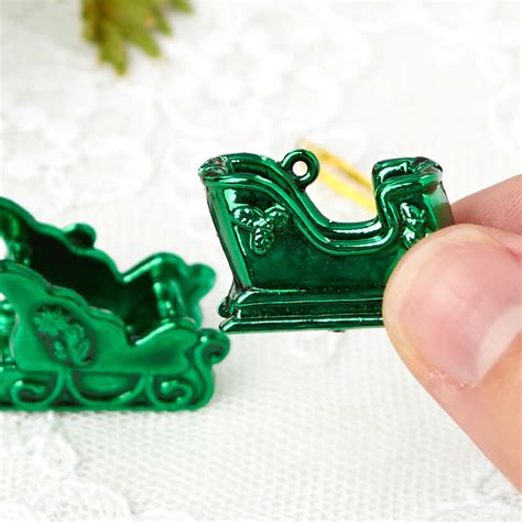 Miniature Green Sleigh Ornaments Christmas Ornaments Christmas And