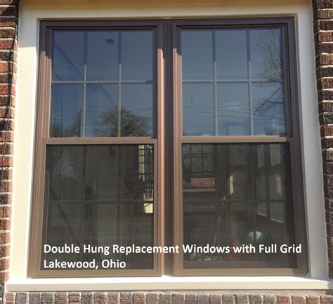 8000 Series Ultra Weld Brown Double Hung Windows With Full Grid