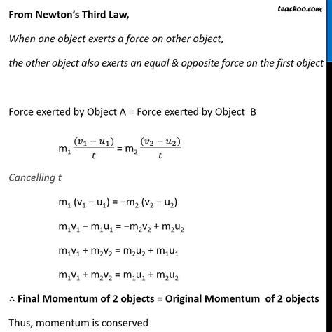 Conservation Of Momentum Explained With Examples Teachoo