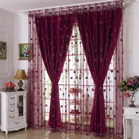 Luxury Embroidered Window Curtains Set For Living Room European