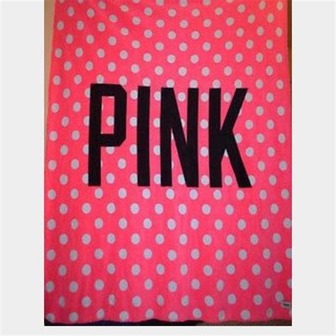 Victorias Secret Polka Dot Pink Throw Blanket Pink Throw Blanket