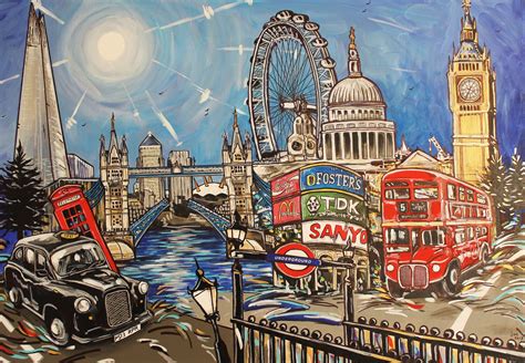 Cartoon Drawing Of London London Painting Painting London Art