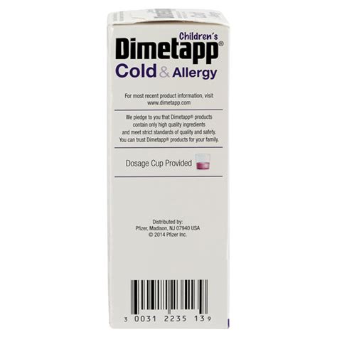 Dimetapp Childrens Cold And Allergy Medicine Grape 4 Oz Kids Cough