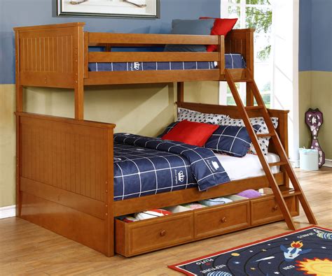 The hidden lake classic twin over twin log bunk bed's clean peeled, classic log look will look good with most any bedroom decor, whether it be at your rustic lodge, log cabin, or even your. Beadboard Twin over Full Bunk Bed (White, Rustic Pecan ...