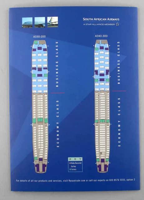 Saa South African Airways Airline Brochure Airbus A330 200 A340 300