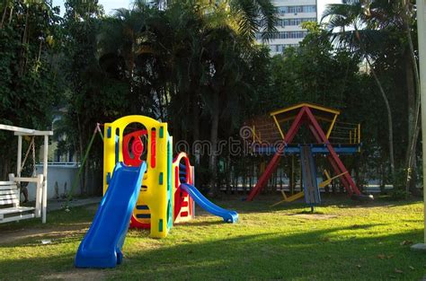 Play Equipment In Urban Park Stock Image Image Of Outside Play 1104169