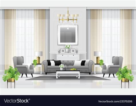 Luxury Living Room Interior Background Royalty Free Vector