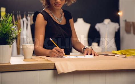 Fashion Designer On Her Atelier Stock Image Colourbox