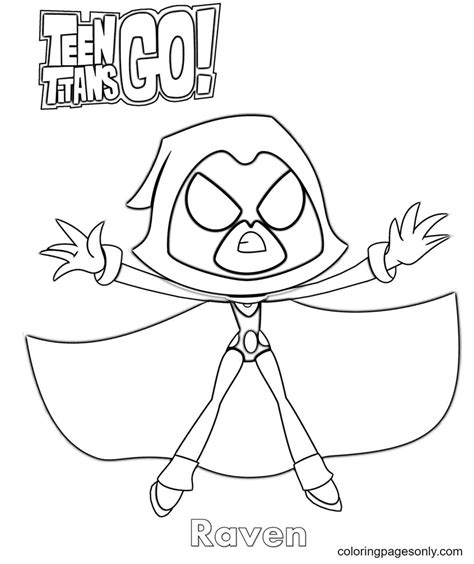 Raven From Teen Titans Go Coloring Page Free Printable Coloring Pages