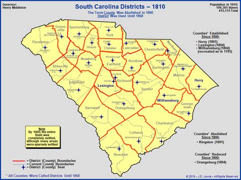Map Of Sc Counties And Towns