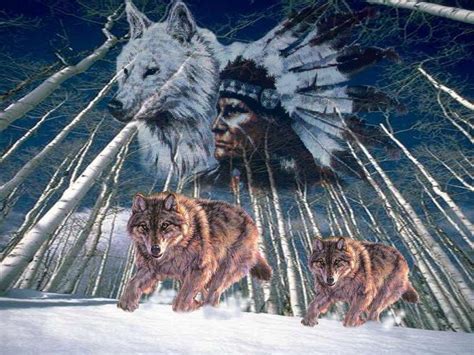 Wolves And Indians Wallpaper