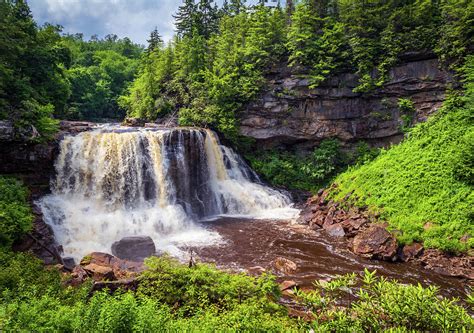 Blackwater Falls State Park Waterfall Landscape West Virginia