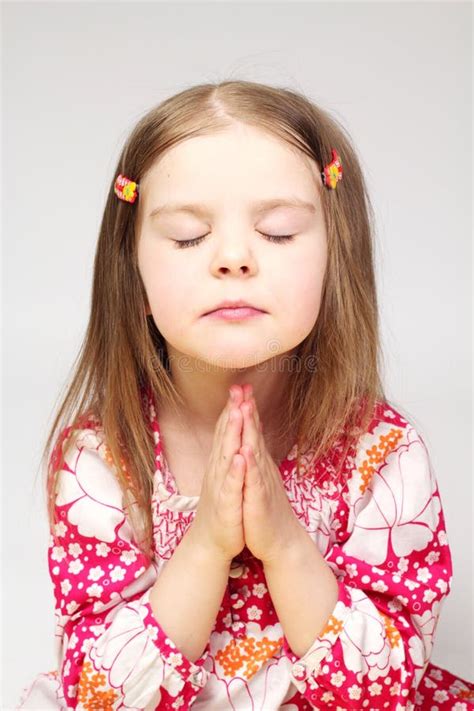 Little Blonde Girl Praying Stock Photo Image Of Childhood 33252742