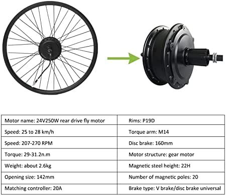 Vgeby Rear Wheel Conversion Kit Electric Bicycle Battery Motor