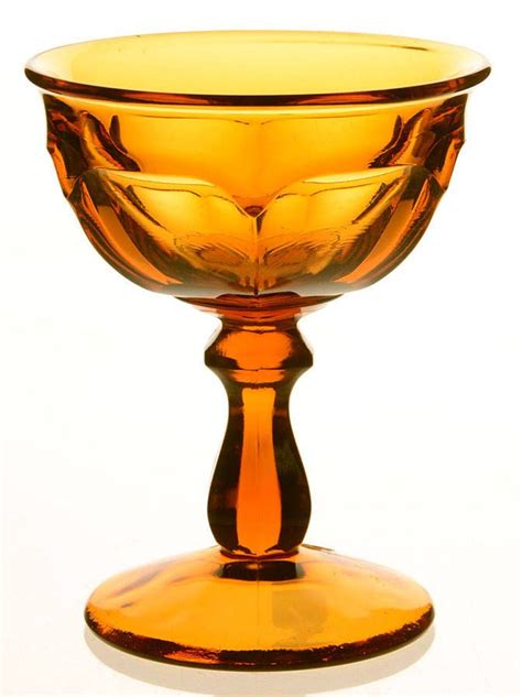 Old Williamsburg Amber Champagnetall Sherbet By Imperial Glass Ohio