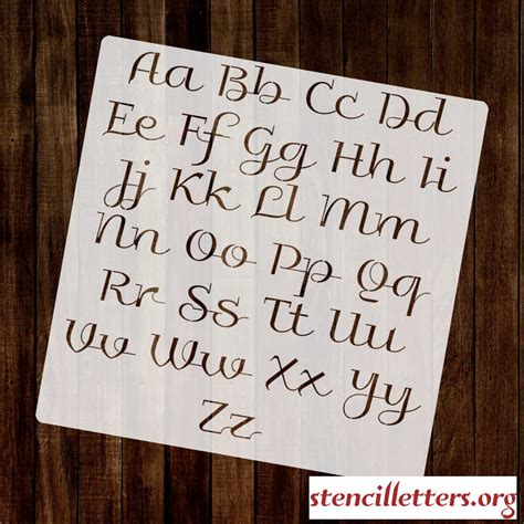 Script Calligraphy Alphabet Stencil Set Stencil Letters Org