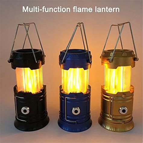 Outdoor Led Flickering Flame Telescopic Camping Lantern 3aa Battery