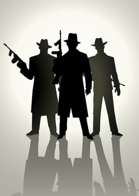 Premium Vector Silhouette Illustration Of A Gangster