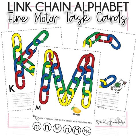 Chain Link Activity Alphabet Fine Motor Task Cards