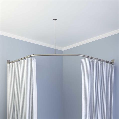 corner solid brass shower curtain rod