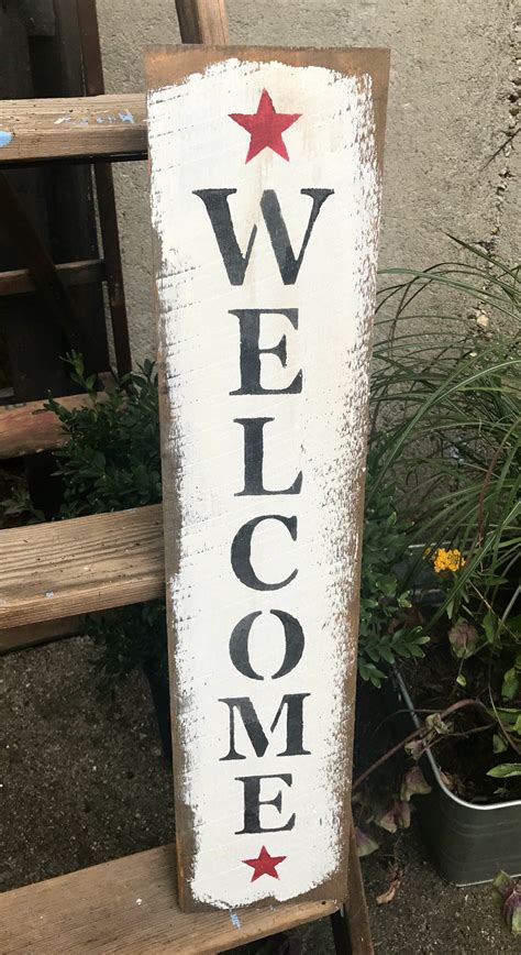 Barn Wood Welcome Sign Primitive Bathrooms Wooden Welcome Signs