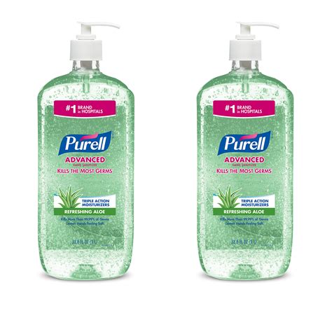 Keep away from flame and children. Purell Advanced 1 Liter Hand Sanitizer with Aloe, Pack of ...