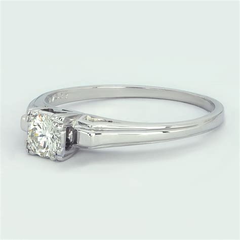 When art deco style emerged, it replaced the frilly and intricate rings of the edwardian era with a combination of diamonds and colored gemstones de beers's marketing campaign proved successful, and by the 1950s, diamond engagement ring sales skyrocketed and the custom of proposing with a. 1950s Vintage "ArtCarved" Platinum and Diamond Engagement Ring, .29ct ($995)