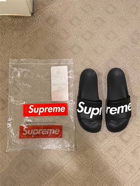 Supreme Supreme Slides Sandals Black Size 12 Includes Receipt Grailed