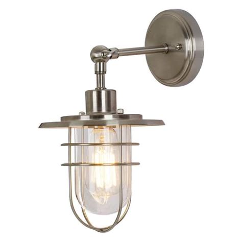 Home Decorators Collection 1 Light Brushed Nickel Wall Sconce 20531 000 The Home Depot