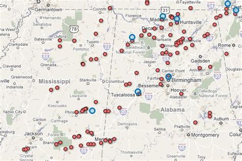 Alabama Tornado Storm Damage Map Wsj