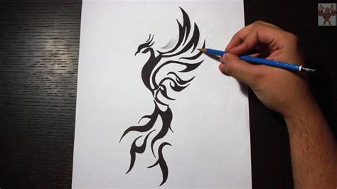 Burning Phoenix Tribal Tattoo Tattoo Speed Art 1