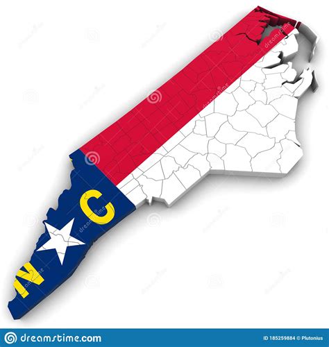 3d Political Map Of North Carolina Stock Illustration Illustration