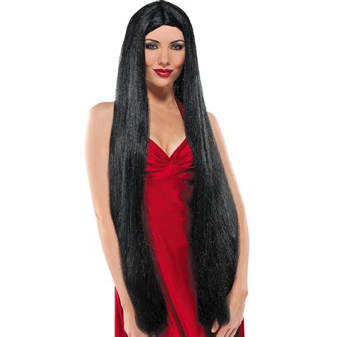 Amscan Extra Long Wig Halloween Costume Accessories Black One Size