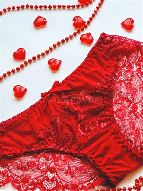 women`s panties copy space beauty fashion blogger concept romantic lingerie for valentine`s