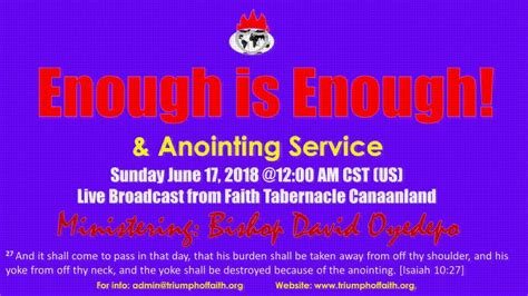 Enough Is Enough And Annointing Service June 17 2018 2nd Service