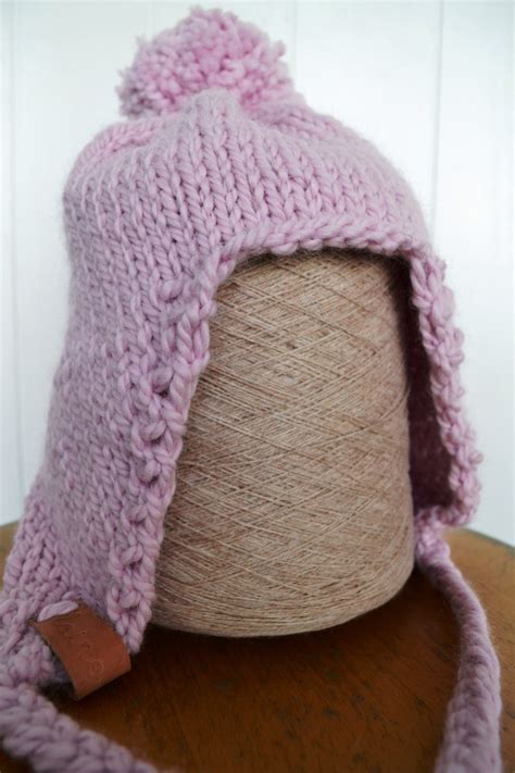Hand Knit Hat Alpaca Blend Ear Flaps Etsy