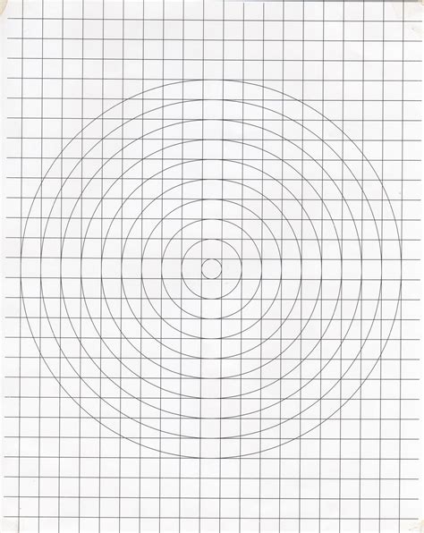 Concentric Circles Over A Square Grid Place This Under A Page Of