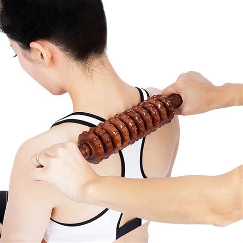 Multifunctional Manual Wooden Massage Roller Stick Back Legs Muscle Trigger Point Reflexology