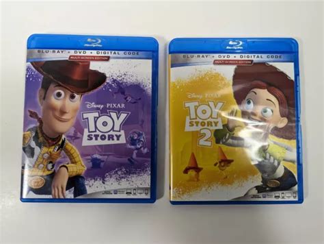 Disney Pixar Toy Story 1 And 2 Movies Blu Ray Dvd Combo Discs 900