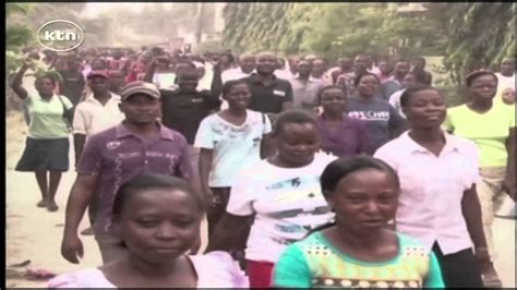 Striking Workers At A Mombasa Textile Firm Take To The Streets Youtube